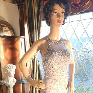 Dave & Johnny Vintage Stone  Halter Dress Sofia Lauren
